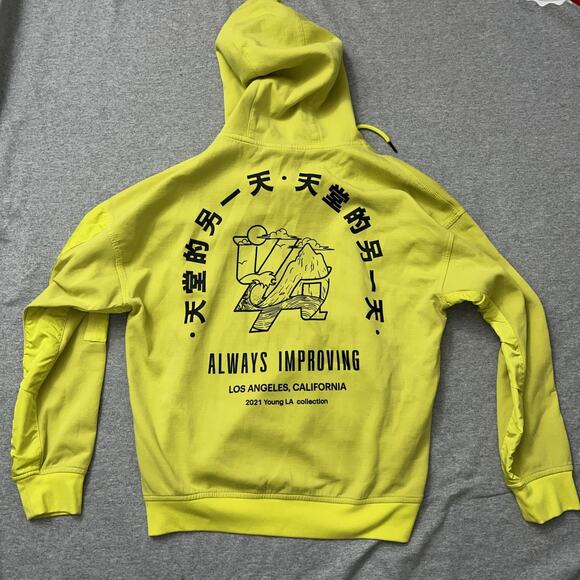 Young LA Other - YoungLA RARE Yellow Graphic Hoodie Sweatshirt Pullover Men’s Size L
